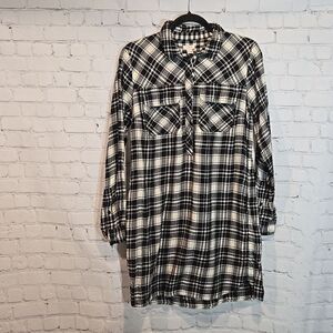 J. Crew plaid flannel tunic size S